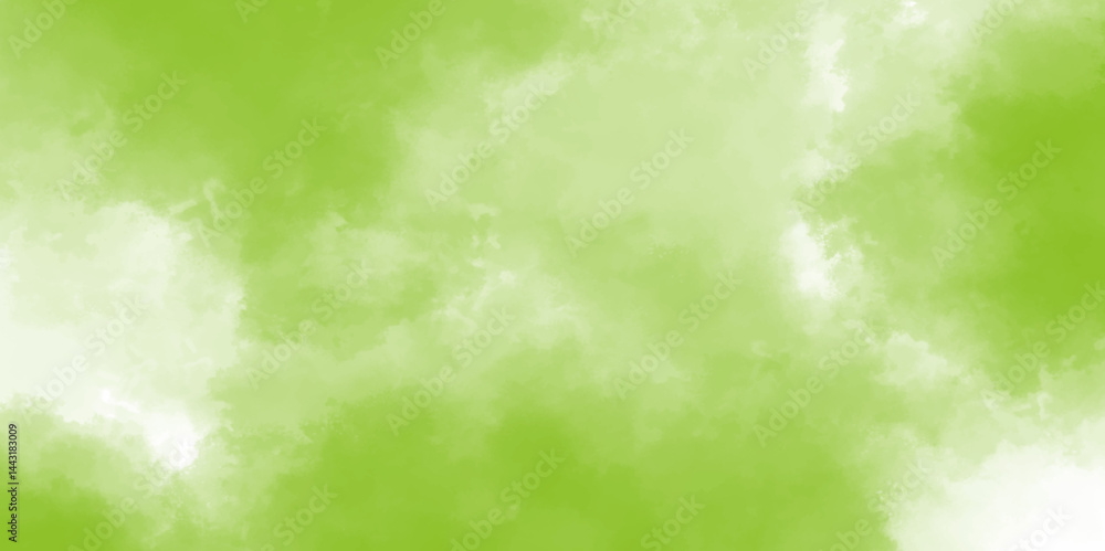 Aufkleber light green water color texture background. abstract watercolor clouds pattern in green tones. sprin