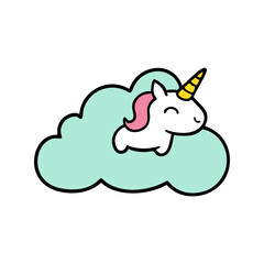 Unicorn tail floating through a cloud
