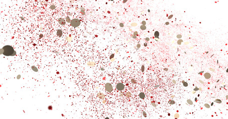 Red gold confetti explosion. Perfect for festive designs, party invitations, or celebratory backgrounds.