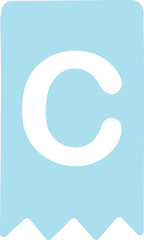 vector illustration of letter C pennant