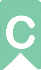 vector illustration of letter C pennant