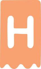 vector illustration of letter H pennant