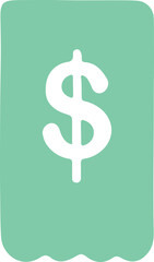 vector illustration of dollar sign pennant