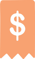 vector illustration of dollar sign pennant