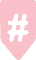 Obraz premium vector illustration of a hashtag pennant