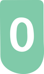 vector illustration of number 0 pennant