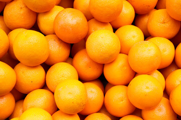 Heap of Ripe Oranges, Citrus Fruits, Bright Orange Color, Healthy Diet, Freshness