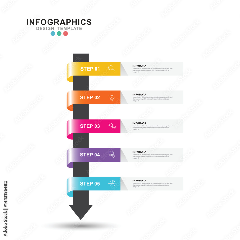 Fototapete vector infographic label design template with icons and 5 options or steps. for your business data. 