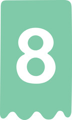 vector illustration of a number 8 pennant