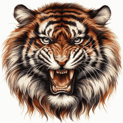 Tiger&rsquo;s Tempest Tones tiger angry isolated watercolor vector illustration svg 