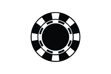 A casino chips icon silhouette on a white background