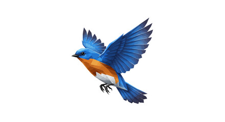 Geometric Bluebird in MidFlight A Polygonal Portrait