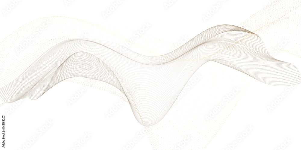 Poster Light soft grey beige wave on White Background. Creative line art. Design elements created using Blend Tool. Smooth wave abstract vector background layout design template for cover, postar, banner. 