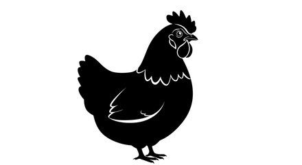 Simple Black Silhouette of a Chickens Rear End