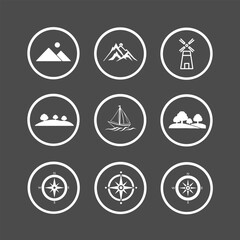 Adventure Icon Sets for Travel, Hiking & Exploration Designs