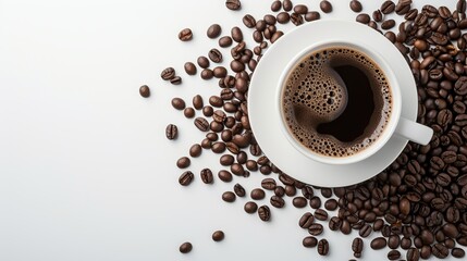 Obraz premium Coffee Beans and Cup