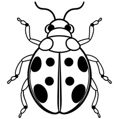 Minimalist One-Line Ladybug Vector