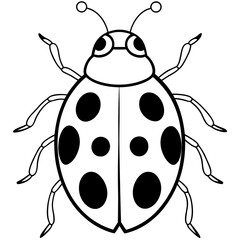 Minimalist One-Line Ladybug Vector