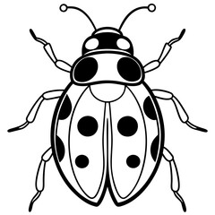 Minimalist One-Line Ladybug Vector