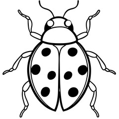 Minimalist One-Line Ladybug Vector