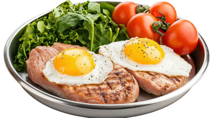 Nutritious plate of eggs and fresh salad, a wholesome delicious meal delicious