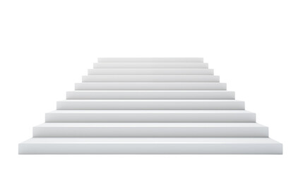 Isolated view of a set of ascending steps isolated on transparent background	