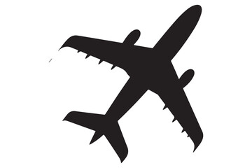 airplane silhouette vector illustration on white background
