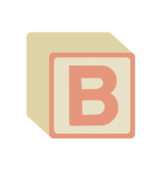 vector illustration of a wooden baby block with a letter B
