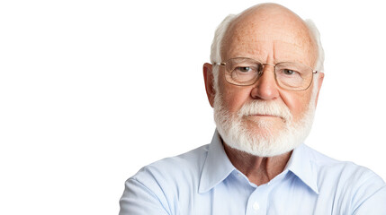 Obraz premium Timeless wisdom, a closeup portrait of an elderly man with distinguished white beard and glasses
