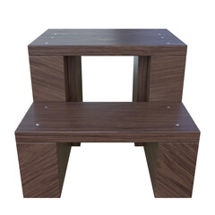 Step Stool, 3d illustration isolated on white background