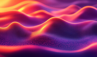 Colorful abstract wave patterns with glowing dots and smooth gradients.