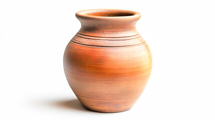 clay vase or pot isolated on white background