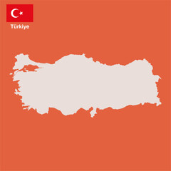 Türkiye map vector isolated on transparent background