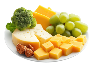Exquisite cheese platter with ripe grapes and assorted nuts, a gourmet delight gourmet