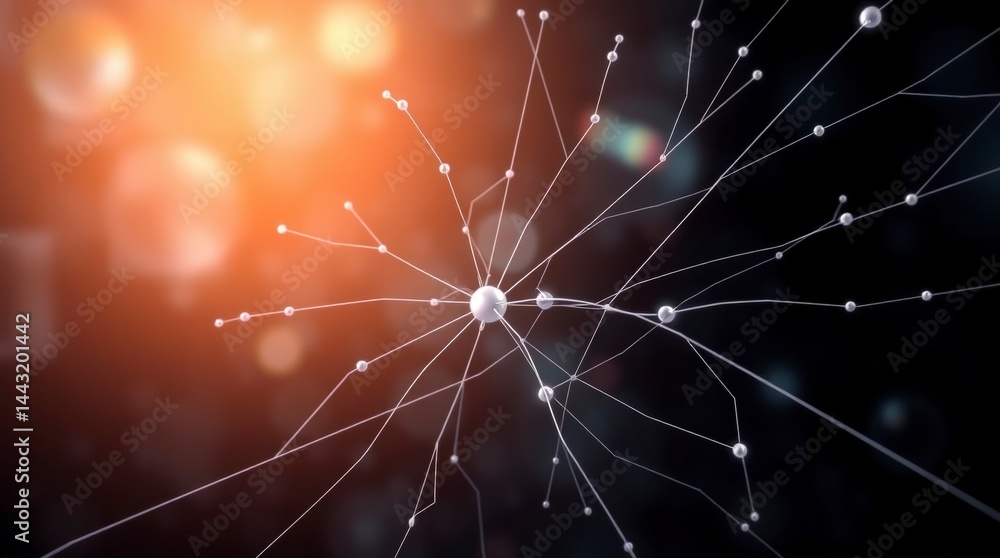 Poster abstract neural network on dark background