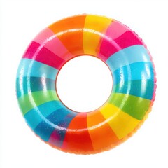 Obraz premium Colorful inflatable ring isolated on white background