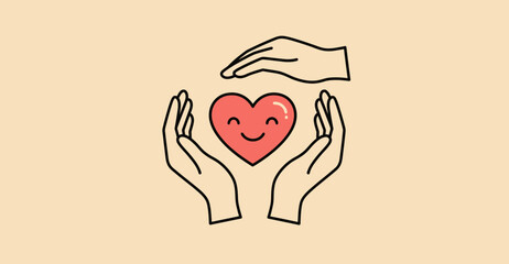 Gentle Hands Protecting a Coral Heart