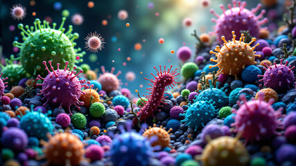 Vibrant Microbial World A Close-Up View