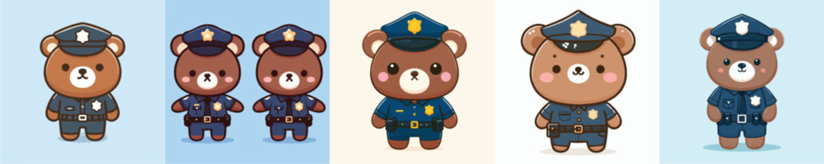 police uniform bear vector