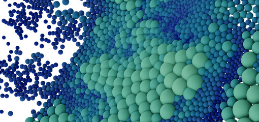 Seamless texture of 3D spheres. Gradient blue and green tones. Perfect for websites and presentations.