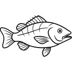 One-Line Grouper Vector Illustration
