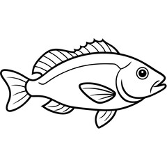 One-Line Grouper Vector Illustration