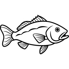 One-Line Grouper Vector Illustration