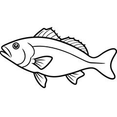 One-Line Grouper Vector Illustration