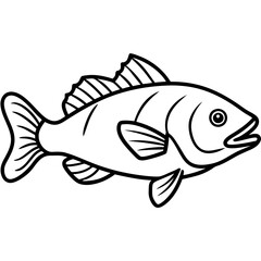 One-Line Grouper Vector Illustration