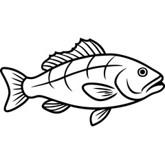 One-Line Grouper Vector Illustration