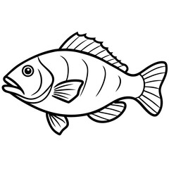 One-Line Grouper Vector Illustration