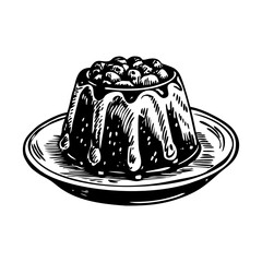 A hand drawn illustration of pudding