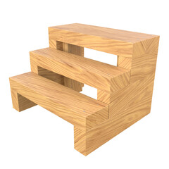 Step Stool, 3d illustration isolated on white background