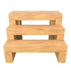 Step Stool, 3d illustration isolated on white background